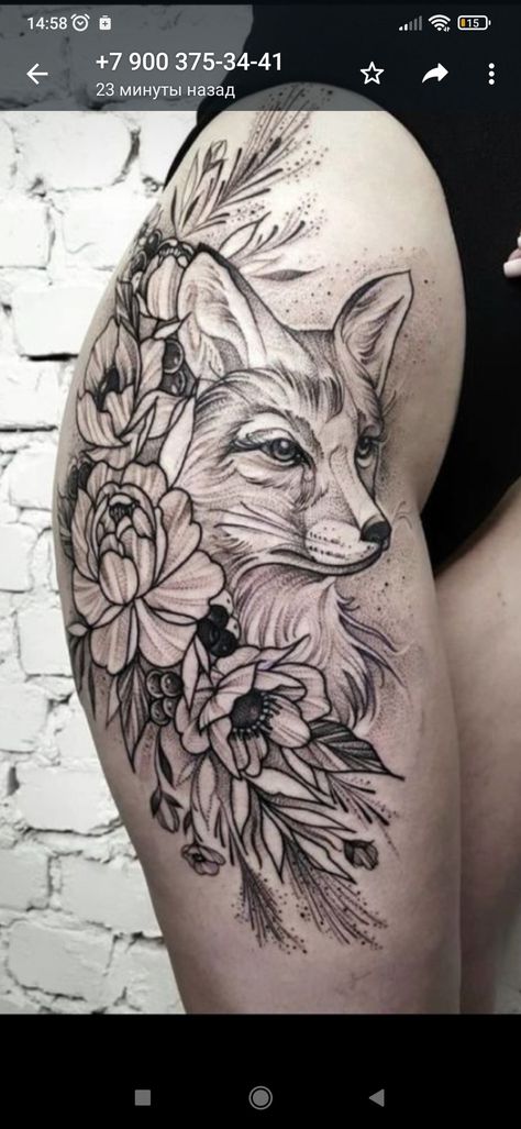 Fox Tattoo Sketch, Fox Tattoo Design, Taurus Tattoos, Flame Tattoos, Tattoos For Women Half Sleeve, Hip Tattoos Women, Leg Tattoos Women, Fox Tattoo, Thigh Tattoos Women