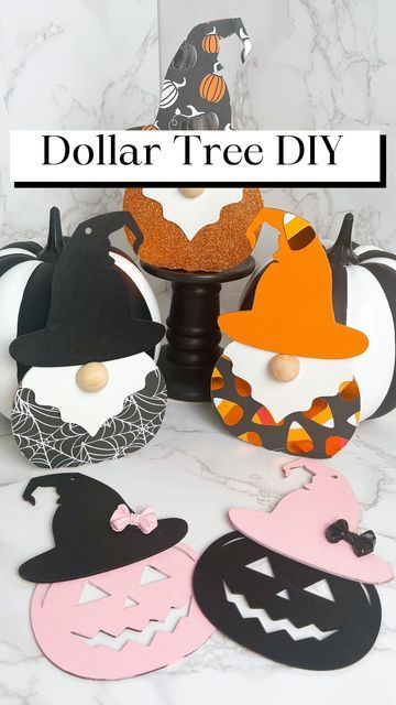 Dollar Tree Crafts Gnomes, Dollar Tree Halloween Gnome Diy, Dollar Tree Wood Crafts Diy Halloween, 2023 Dollar Tree Halloween Crafts, Dollar Store Gnomes Diy, Dollar Tree Wood Cutout Crafts, Dollar Tree Unfinished Wood Crafts, Dollar Tree Wooden Witch Cutout, Dollar Tree Gnome Wood Cutout