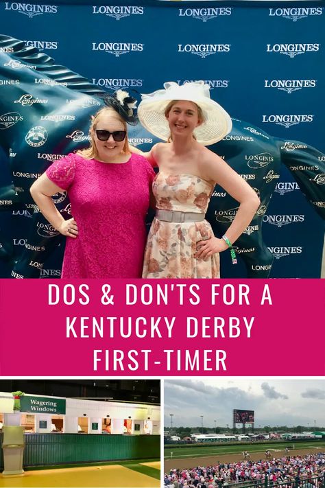 If you're a first-time Kentucky Derby attendee, you need to think about a lot more than your hat! This extensive Kentucky Derby guide breaks down where to sit, when to book, what to wear, and all other Kentucky Derby need-to-know information. Do you know what emergency item you must have in your purse if you're attending the Kentucky Derby? Read my Kentucky Derby guide to find out. Make the most of Derby Week and your time at Churchill Downs! #kentuckyderby #louisville #derby #kentucky Kentucky Derby Mens Attire Men Styles, Kentucky Derby Trip, Hats For Kentucky Derby Party, Kentucky Derby Womens Fashion, Kentucky Derby Dress 2023, What To Wear To A Horse Show Spectator, Kentucky Derby Pictures, Thurby Kentucky Derby Outfit, Kentucky Derby Infield