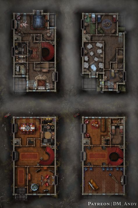 Curse Of Strahd Battle Map, Curse Of Strahd Maps, Dnd House Map, Paper Terrain, Curse Of Strahd, Cartographers Guild, Battle Map, Tabletop Rpg Maps, Dnd Maps