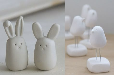 Fimo Ideas, Art Projects For Teens, Art Projects For Adults, Toddler Art Projects, Sculpey Clay, Air Dry Clay Projects, Tiny Bunny, Clay Figurine, Clay Animals