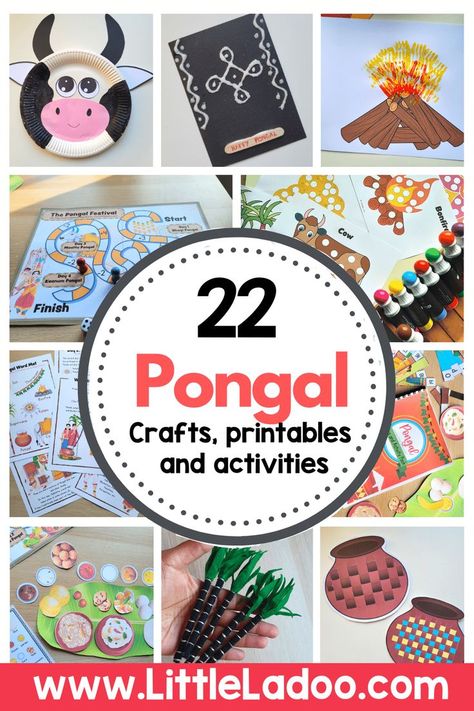 Pongal activities for kids English Games For Kids, Pongal Celebration, Cow Craft, English Games, Preschool Art Activities, Fun Activities To Do, Harvest Festival, Activity Pack, Preschool Art