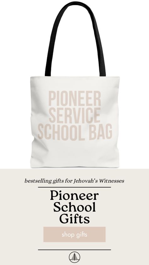 Designed with the JW Pioneer in mind, this high-quality tote is the perfect companion for the upcoming Pioneer School. This spacious tote boasts ample room for all your school essentials. From notebooks and pens to water bottles and snacks, you'll never have to worry about leaving anything behind. Pioneers will be so grateful for this functional gift to hold their study essentials!
This practical, high-quality Tote Bag is available in three sizes: S, M, L. The design is printed on both sides! Elderly Gift, Pioneer School Gifts, Study Essentials, Jw Pioneer Gifts, Jw Pioneer, Pioneer School, Pioneer Gifts, Jw Gifts, School Essentials