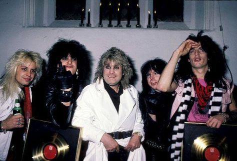 Motley Crue and Ozzy Osbourne Ozzy Osbourne Young, Goldilocks And The 3 Bears, Classic Rock Artists, Motley Crue Nikki Sixx, Musical Hair, Rock Hair, Bark At The Moon, Gold Record, Hair Metal Bands