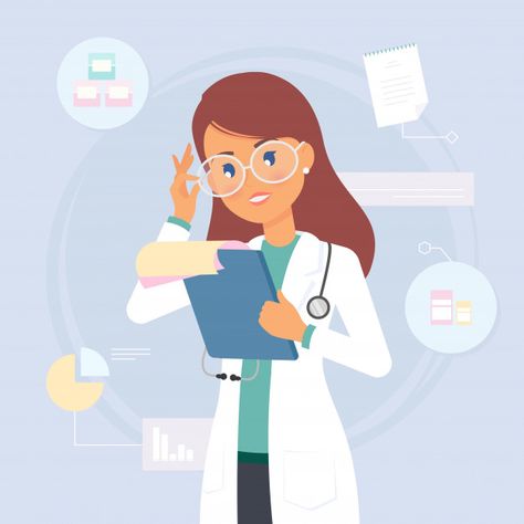 Female doctor reads medical analysis | Premium Vector #Freepik #vector Medical Analysis, Doctor Vector, Pharmacy Art, Birthday Cake For Husband, Illustration Courses, Illustration Story, Motion Graphics Design, Best Urdu Poetry Images, Female Doctor