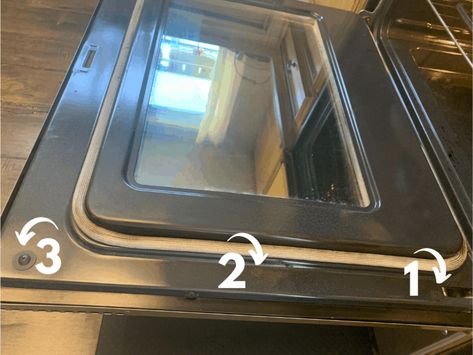 How To Clean INSIDE The Oven Glass Door (in Under 30 Minutes)! | Already Tired Tomorrow Clean Oven Glass Door, Cleaning Oven Glass, Clean Oven Door, Oven Cleaning Hacks, Clean Stove, Self Cleaning Ovens, Diy Cleaning Solution, Oven Cleaner, Homemade Cleaning Solutions