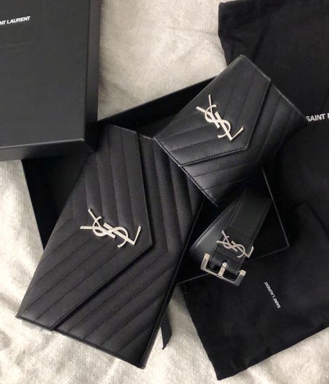 Ysl Bag Silver Hardware, Saint Laurent Woc, Saint Laurent Wallet On Chain, Ysl Woc, Ysl Wallet On Chain, Luxury Wishlist, Ysl Belt, Pretty Purses, Belt Luxury