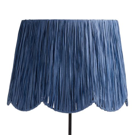 Blue Gathered Paper Scalloped Table Lamp Shade - World Market Scalloped Table, Table Lamp Shade, Blue Lamp Shade, Blue Lamp, Table Lamp Shades, Dream Living, Decorating On A Budget, World Market, Lamp Shades