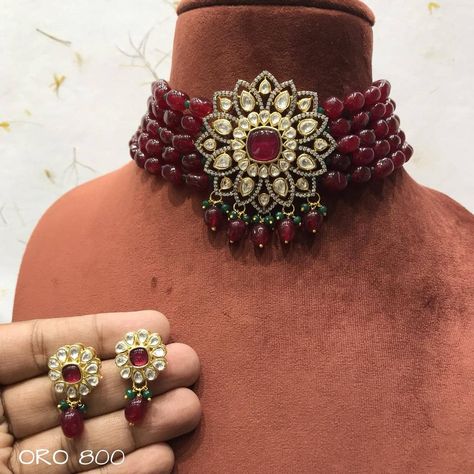 Maroon Choker, Jewellery Choker, Engagement Dress, Kundan Necklace, Neck Choker, Choker Set, Engagement Dresses, Kundan Necklaces, Maroon Red