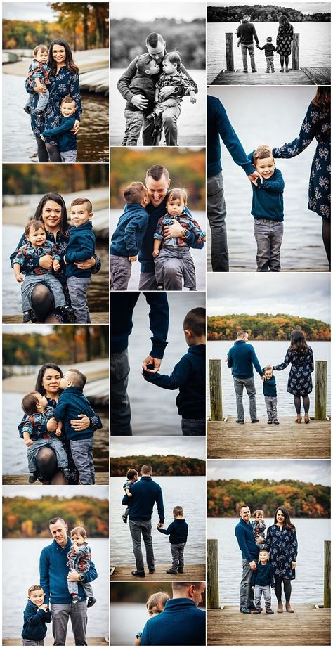 Beautiful family of 4 at Burke Lake Park. Family of 4 pictures Family Of 4 Picture Poses Lake, Park Photoshoot Ideas Family Pictures, Family Photo Outfits Lake, Fall Park Family Photos, Lake Photoshoot Ideas Family, Family Photos At Lake, Family Pictures At The Lake, 4 Person Family Photos, Family Lake Photos