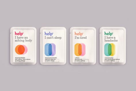 Help Remedies Single Serve – Packaging Of The World Medicine Graphic Design, Medical Design Graphics, Medicine Branding, Healthcare Packaging, Pill Packaging, Medical Packaging, Supplements Packaging, Nice Packaging, Medicine Packaging