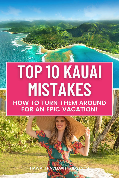 🌺🌈 Feel like you could be enjoying Kauai even more? Chances are, there are a few tweaks you could make to your travel plans! This post tackles 10 frequent travel mistakes on Kauai & provides practical solutions. Enhance your Kauai vacation by refining your itinerary with our Hawaii trip planning advice. From essential dos & don’ts to the ultimate Kauai must-dos, we cover everything you need to craft the perfect Kauai bucket list. Click for the best things to do in Kauai & how to do them right! Best Things To Do In Kauai Hawaii, Kauai Bucket List, Must Do In Kauai, Kauai Hawaii Things To Do In, Kauai Hawaii Aesthetic, Kauai Things To Do, Kauai Map, Kauai Itinerary, Kauai Hotels