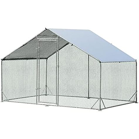 VEVOR Large Metal Chicken Coop with Run, 9.8x19.3x6.5 ft Walk-in Chicken Runs for Yard with Cover, Doom Roof Hen House with Security Lock for Outdoor and Backyard, Farm, Duck Rabbit Cage Poultry Pen : Amazon.co.uk: Business, Industry & Science Chicken Coop With Run, Chicken Coop Large, Walk In Chicken Run, Duck Rabbit, Rabbit Habitat, Walk In Chicken Coop, Poultry House, Backyard Farm, Chicken Coop Run