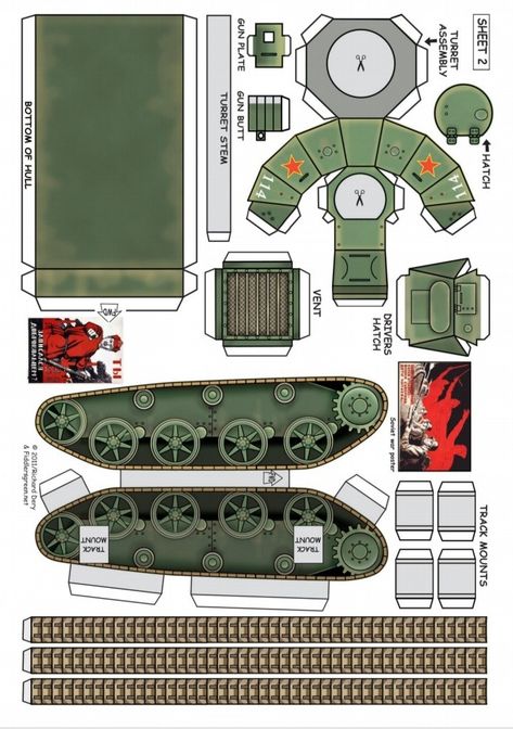 Paper Tanks Template, Paper Tanks, Model Tanks, Papercraft Templates, Paper Work, Paper Toy, Paper Model, Jumping Jacks, Printable Templates