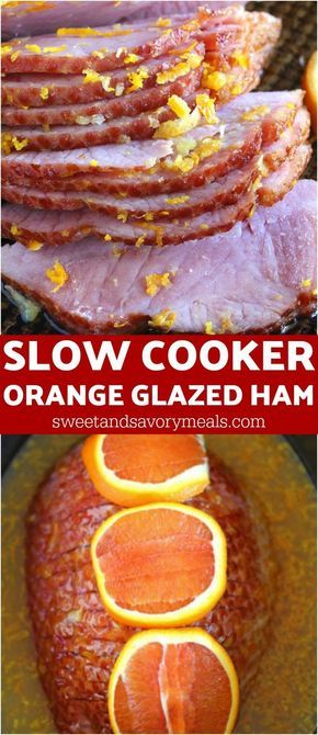 Slow Cooker Brown Sugar Ham with Orange Glaze is an amazingly flavorful and refreshing way to easily cook ham to juicy perfection in your slow cooker. #ham #hamrecipes #slowcooker #easter #easterrecipes Cooking Ham In Crockpot, Orange Glazed Ham, Cook Ham, Slow Cooker Ham Recipes, Sugar Ham, Brown Sugar Ham, Ham Glaze Recipe, Slow Cooker Ham, Crockpot Ham