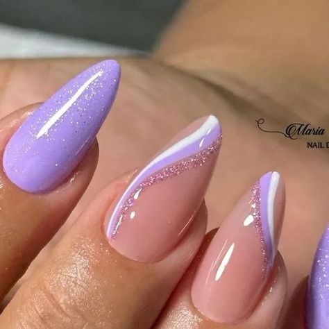 Light Purple Prom Nails, Nails Roxo, Band Nails, Lilac Nails, Purple Acrylic Nails, Prom Nails, Fancy Nails, Chic Nails, Short Acrylic Nails