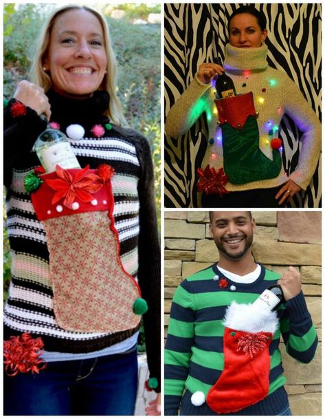 Homemade Ugly Christmas Sweater, Ugly Christmas Sweater Diy Funny, Ugly Christmas Sweater Outfit, Ugly Christmas Sweater Contest, Diy Christmas Sweater, Christmas Sweater Outfits, Best Ugly Christmas Sweater, Ugly Sweater Diy, Diy Ugly Christmas Sweater