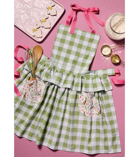 Ruffled Easter Apron Kids Ruffle Apron Pattern, Cute Apron Sewing Pattern, Frilly Apron Pattern Free, Jelly Roll Apron Free Pattern, Childrens Apron Pattern Free, Ruffle Apron Pattern Free, Egg Apron Pattern Free, Apron Pattern Free Vintage, Easter Apron