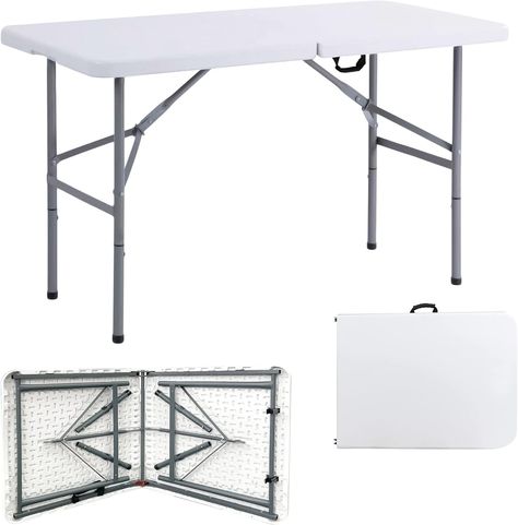 Denny International® Trestle Table Indoor Outdoor Garden Catering Heavy Duty Folding Table for Picnic Party Dinner (4ft) Diy Study Table, Fold Up Table, Folding Garden Table, Diy Water Fountain, Car Boot Sale, Folding Tables, Camping Furniture, Dinner Easy, Trestle Table