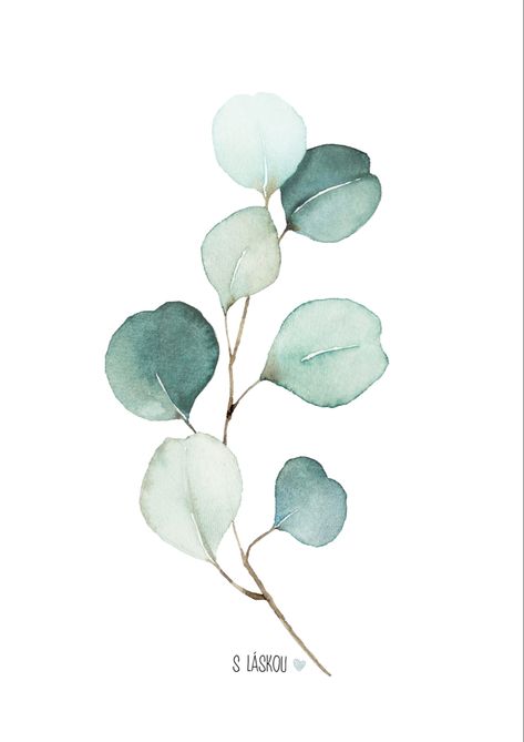 Leafs Watercolor, Eucalyptus Watercolor Painting, Watercolor Eucalyptus, Eucalyptus Watercolor, Eucalyptus Drawing, Floral Logo Design, Winter Watercolor, Gallery Wall Prints, Watercolor Wallpaper