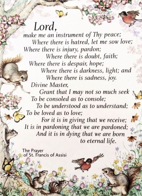 Butterflies Lovers ·October 4 OBSERVING THE FEAST OF ST. FRANCIS OF ASSISI On this day, many people take their animals to a church that does a Blessing of the Animals. People will take their pets, or pictures of their pets, to receive a special blessing. Something else that’s done on this holiday is that people will take time out of their day to spend one on one time with their pets. Saint Francis Of Assisi Prayer, At Francis Of Assisi, Prayer Of St Francis Of Assisi, Prayer To St Francis, St Francis Of Assisi Prayer, Prayer Of Saint Francis, St Francis Prayer, Francis Of Assisi Quotes, Prayer Of St Francis
