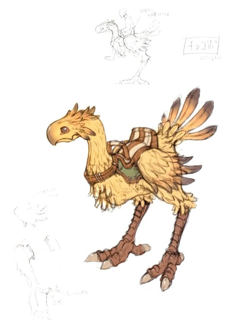 chocobo | Chocobo (Final Fantasy XI) - The Final Fantasy Wiki has more Final ... Chocobo Art, Fantasy Pets, Horse Art Ideas, Fish People, Final Fantasy Xi, Creature Artwork, Final Fantasy Art, Creature Drawings, Fantasy Creatures Art