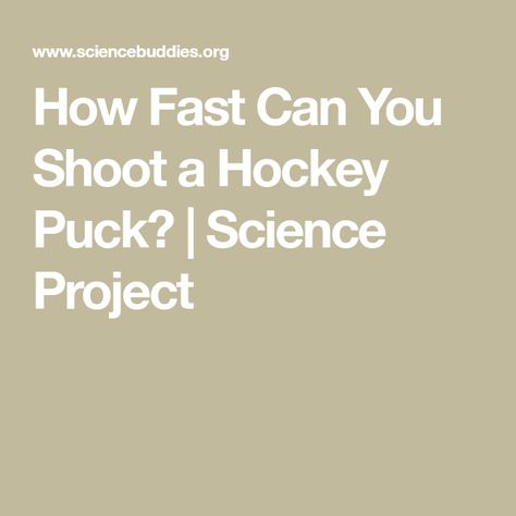 Science Fair Project, Fair Projects, Hockey Puck, Science Fair Projects, Science Project, Science Fair, Science Projects, School Projects, Hockey