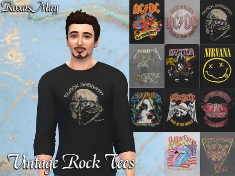 Sims 4 Cc Band Tees Male, Sims 4 Cc Rock Clothing Male, Sims 4 Rockstar Cc Male, Sims 4 Band Tees, Sims 4 Cc Band Tees, Sims 4 Graphic Tees Cc, Graphic Tess, Punk Bands Posters, Los Sims 4 Mods