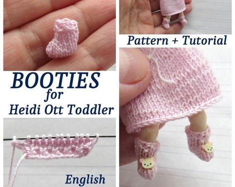 Tiny Outfits, Granny Dolls, Miniature Knitting, Miniature Dress, Picture Tutorial, Soft Toy Patterns, Tiny Clothes, Baby Doll Accessories