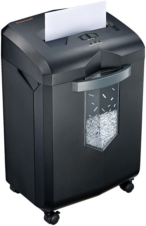 Amazon.com : bonsaii Paper Shredder, 18-Sheet 60-Minutes Paper Shredder for Office Heavy Duty Cross-Cut Shredder with 6 Gallon Pullout Basket & 4 Casters, Anti-Jam High Security Mail Shredder for Home Use(C149-C) : Office Products Shredder Machine, Mobile Robot, Crafting Room, Apple Smartphone, Paper Shredder, Work Supplies, College Work, Shredded Paper, Running Time