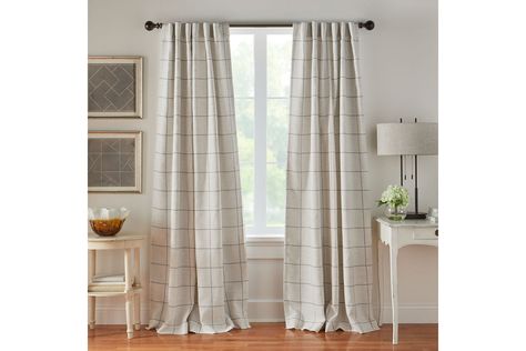 Elrene Home Fashions Brighton Windowpane Plaid Blackout Window Curtain Panel | Ashley Furniture HomeStore What Is Transitional Decor, Transitional Interior Design Style, Curtain Living Room, Transitional Interior Design, Bedroom Drapes, Farmhouse Windows, Windowpane Plaid, Ashley Furniture Homestore, Blackout Windows