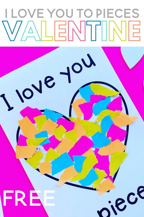 Celebrate Valentine's Day with this free printable craft! It includes everything you need to make an adorable paper heart valentine card that says "I Love You To Pieces". Best of all, it is fun for kids of all ages and you probably already have everything that you need! Check out this post to print the valentine card for free! I Love You To Pieces Craft Printable, Love You To Pieces Printable, I Love You To Pieces Printable Free, Shark Activities, Free Printable Crafts, Love You To Pieces, Printable Valentines Cards, Love Anniversary Quotes, Preschool Valentines