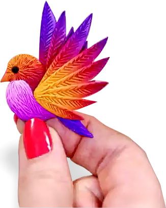 Russia's Anna Oriana quickly creates a bright beautiful bird on Instagram. Anna's videos of miniatures are wildly popular and she shows impressive skill in her tiny artworks and her YouTube tutorials. For a quick shot of inspiration and color, [...] Polymer Clay Bird, Tutorial Polymer Clay, Polymer Art, Clay Bird, Polymer Crafts, Beautiful Bird, Clay Art Projects, Polymer Clay Projects, Clay Tutorials