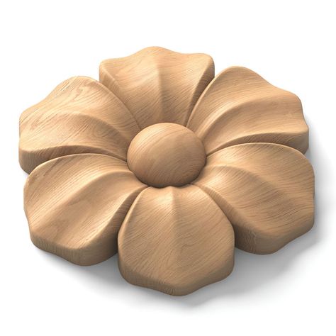 Decorative rosette onlay floral Minimalist#additional-separator##additional-separator#This decorative rosette onlay features a simple yet elegant design reminiscent of a geometric flower, showcasing the minimalist flair. Its clean lines and subtle elegance make it a versatile addition to any interior space, adding a touch of artistic flair without overpowering the overall decor. Perfect for enhancing furniture, cabinetry, or architectural elements, this rosette onlay brings a sense of modern sop Flower Wood Carving, Frames For Paintings, Wood Rosettes, Carved Rosettes, Minimalistic Decor, Ganesha Drawing, Floral Minimalist, Door Design Photos, Wood Carving Furniture