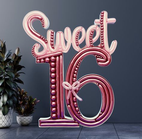 Birthday Balloon Marquee, Balloon Decorations Graduation, Sweet Sixteen Decorations, Balloon Marquee, Baloon Art, Tiffany Birthday, Balloon Tree, Balloon Background, Balloon Crafts