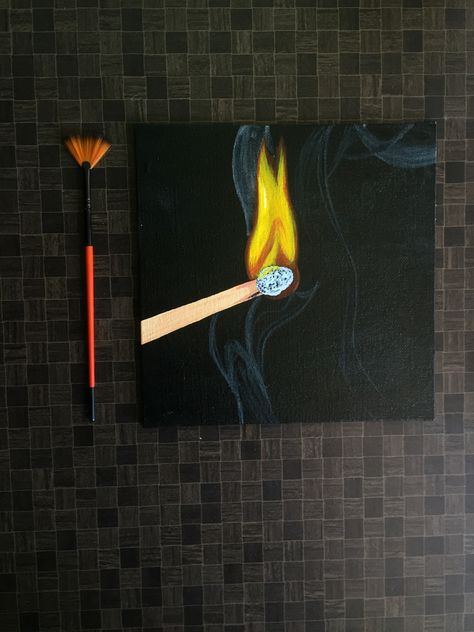 Fire Painting Acrylic Easy, Simple Painting Ideas On Canvas, Cute Painting Ideas, Simple Painting Ideas, Painting Ideas On Canvas Easy, Cute Painting, Fire Painting, Simple Painting, Hippie Painting