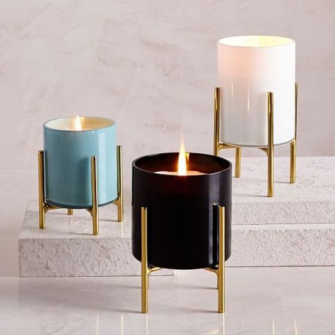 Stone Dishes, Glass Candle Stand, Candle Designs, Glass Candles, Candle Design, Modern Candle Holders, Luxury Candle, Modern Candles, Serene Bedroom