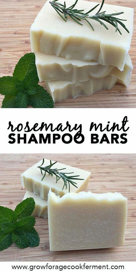 Homemade Shampoo Bar, Rosemary Mint Shampoo, Shampoo Bar Recipe, Mint Shampoo, Homemade Shampoo, Diy Shampoo, Homemade Lotion, Shampoo Bars, Home Remedies For Hair