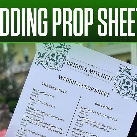 Wedding Bets Game, Wedding Prop Bets, Wedding Puns, Sitting In A Tree, April Wedding, Wedding Props, Wedding Games, Brain Dump, Sports Betting