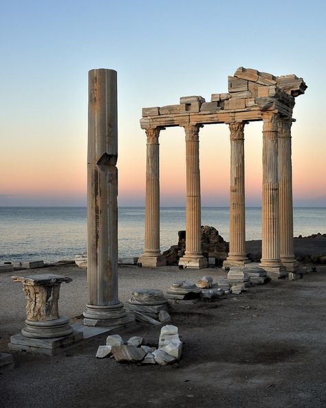 Been there! :D.  The ruins of the Temple of Apollo at Side, Antalya, Turkey (by Saffron Blaze) Side Antalya, Temple Of Apollo, Side Turkey, Antalya Turkey, The Ruins, Ancient Architecture, Ancient Ruins, The Temple, Ancient Greece