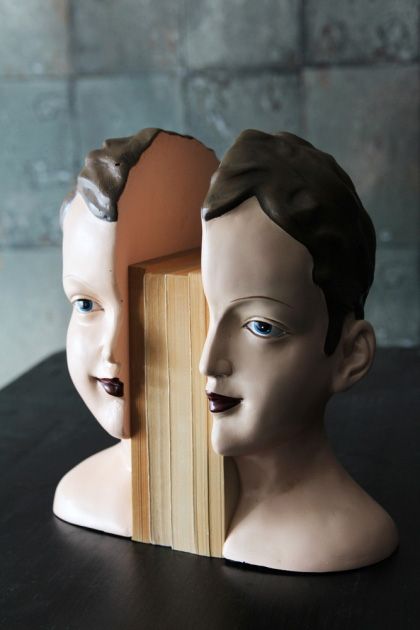 Head Bookends, Diy Bookends, Unusual Home, Rockett St George, Quirky Decor, Quirky Home Decor, Strange Things, Unique Book, St George