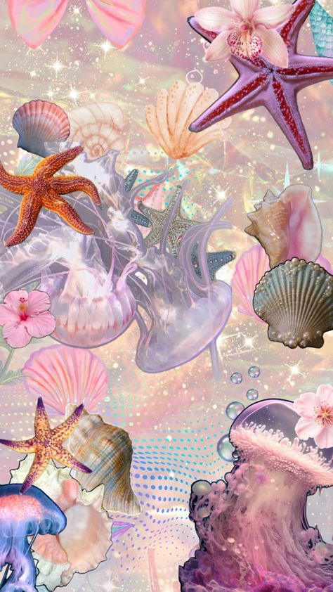 #wallpaper #lockscreen #art #collage #pink #ocean #water #holiday #holidayoutfit #inspo #seashells #jellyfish #concertideas #taylorswift Pink Ocean Aesthetic, Pink Ocean Wallpaper, Pink Wallpaper Lockscreen, Pink Jellyfish Wallpaper, Pink Jellyfish, Sea Aesthetic, Alice And Wonderland Quotes, Ocean Aesthetic, Pink Ocean