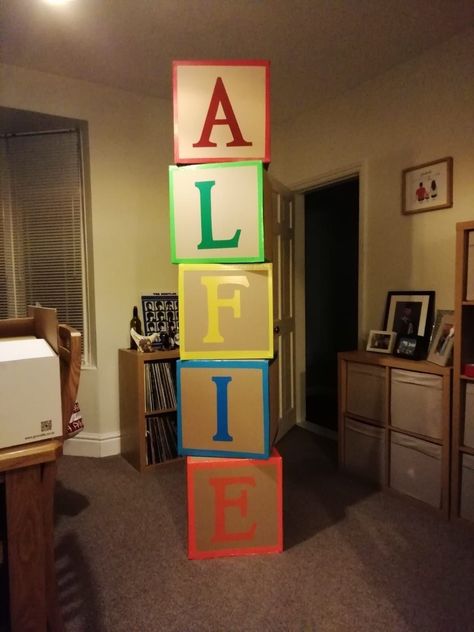 Cardboard Building Blocks, Giant Building Blocks, Kangaroo Art, Giant Letters, Cardboard Letters, Big Building, Kids Blocks, Toy Story Theme, Alphabet Blocks