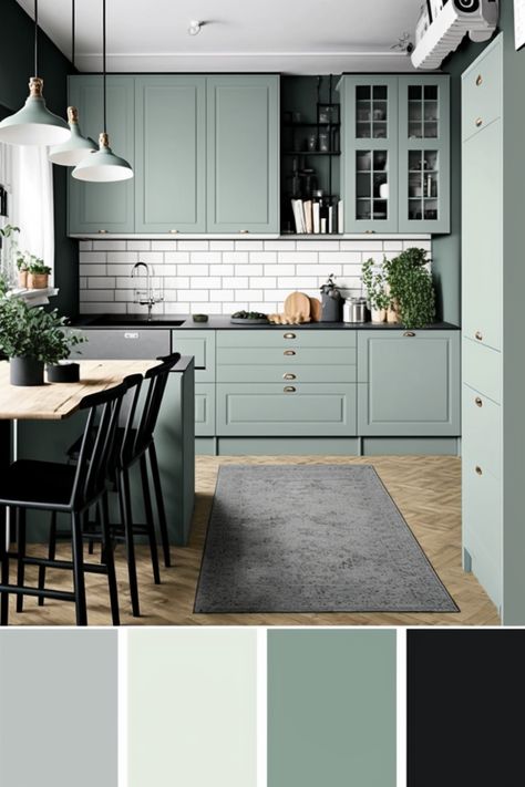 With Color Palette, Kitchen Color Palettes, Kitchen Redesign, Kitchen Color, Green Kitchen, Small Kitchen, Color Palettes, Kitchen Ideas, Color Palette