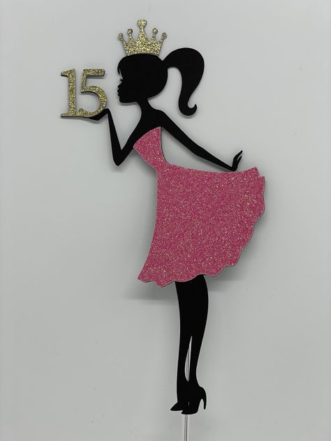 Cake Topper Printable, 15 Cake Topper, Cake Topper Design, Quinceañera Cake Topper, Silhouette Cake Topper Printable, Quince Cake Topper 15, Black Barbie Cake Topper, 16 Cake Topper, Sweet 16 Cake Topper Cricut