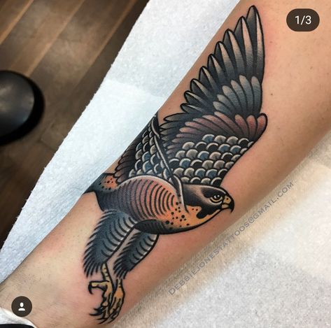 Falcon Tattoo Falcon American Traditional Tattoo, Peregrine Falcon Tattoo Traditional, Traditional Falcon Tattoo, Hawk Tattoo Traditional, American Traditional Hawk Tattoo, Peregrine Falcon Tattoo, Small Traditional Tattoo, Claw Tattoo, Fake Skin Tattoo