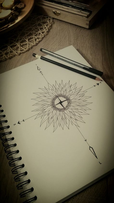 Compass Sunflower Tattoo, Mandala Compass Tattoo, Mandala Compass, Half Sunflower, Cool Arm Tattoos, Arm Tattoos, Sunflower Tattoo, Compass Tattoo, Arm Tattoo