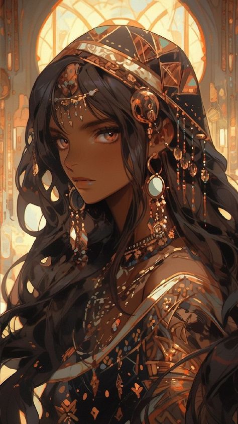 "Ethereal Majesty: Unveiling the Splendor of the Ancient Moroccan Goddess" Apstraktne Slike, Goddess Of Light, Goddess Of Wealth, Painting Reference, Hippie Aesthetic, Warrior Women, Aesthetic Dress, Human Drawing, Indian Painting