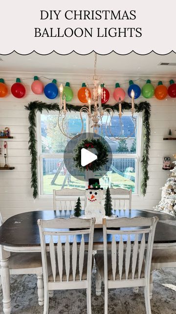 Kelsi Savage on Instagram: "🎄 DIY Christmas Balloon Lights 🎄⁣
⁣
Comment LIGHT to get the details to everything I used to create these giant Christmas lights! This is such a fun DIY decoration that’s so easy and affordable! I just used different colored balloons and green cups to create the Christmas light bulbs and strung those together with green string! I think they turned out so cute and would be perfect for a Christmas party! ⁣
.⁣
.⁣
.⁣
.⁣
#christmas #christmasideas #christmasdecor #christmasdecorations #christmasdiy #diychristmas #diychristmasdecor #christmasparty #christmaspartyideas #christmaspartydecor #christmastime" Balloon Christmas Lights, Giant Christmas Lights, Diy String Lights, Balloon Lights, Green Cups, Christmas Light Bulbs, Christmas Balloons, Holiday Crafts Christmas, Instagram Diy