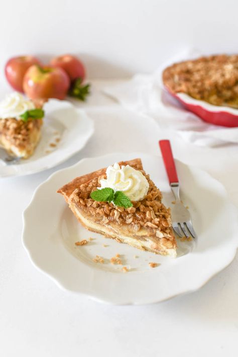 Cream Cheese Dutch Apple Pie Oatmeal Pie Crust, Pie With Cream Cheese, Dutch Apple Pie Recipe, Oatmeal Pie, Apple Cream Cheese, Dutch Apple Pie, Cream Cheese Pie, Dutch Apple, Apple Pie Recipe